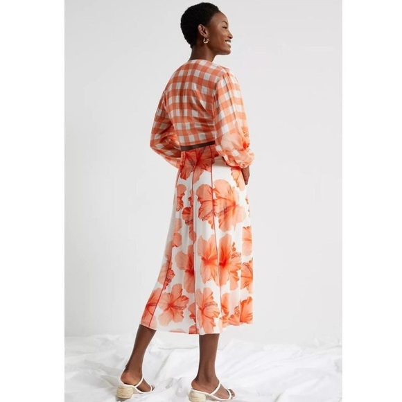 NWT Anthropologie Farm Rio Gingham Contrast Top & Skirt Set - Picture 5 of 12